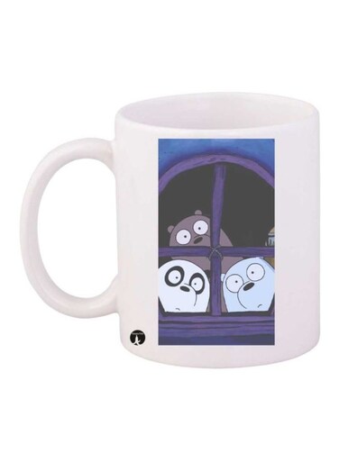 We Bare Bears Printed Mug White/Blue/Black Standard Size