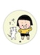 Girl Printed Fridge Magnet Round Multicolour