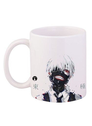 Tokyo Ghoul Anime Printed Coffee Mug White/Black/Red 12ounce