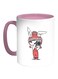 Cartoon Drawings - Rabbits Printed Coffee Mug White Pink 11 ounce