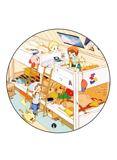 Kids Printed Fridge Magnet Round Multicolour