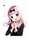 Animated Girl Printed Metallic Plate Black/Pink/White 20x15cm