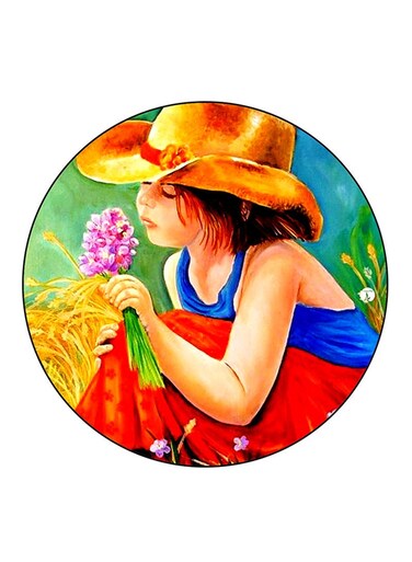 Girl Printed Fridge Magnet Multicolour