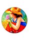 Girl Printed Fridge Magnet Multicolour