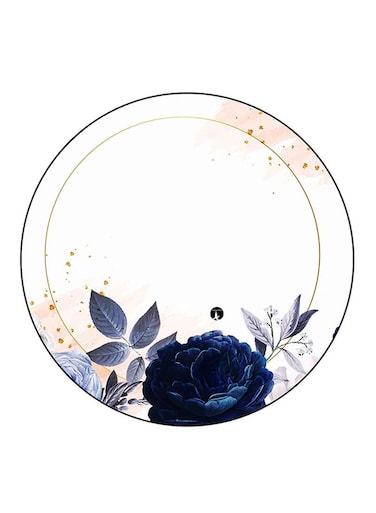 Flower Printed Fridge Magnet Round Multicolour