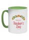 Happy Teacher's Day Printed Coffee Mug Green/White/Red 325ml