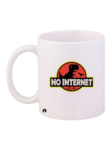 No Internet Printed Coffee Mug White/Black/Red 11ounce