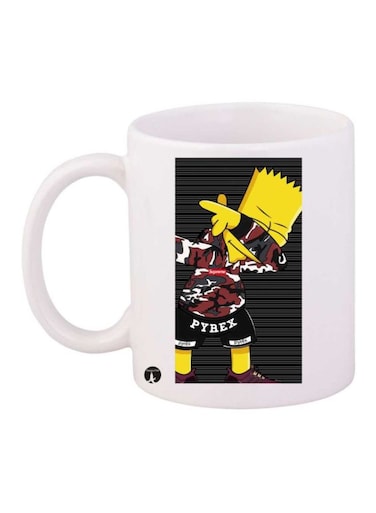 The Simpsons Printed Mug White/Black/Yellow Standard Size