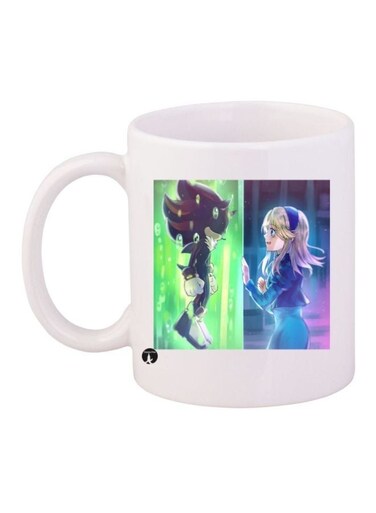 Sonic Printed Coffee Mug White/Blue/Green Standard Size
