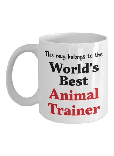 World's Best Animal Trainer Printed Coffee Mug White/Black/Red