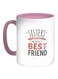 Best Friend Printed Ceramic Coffee Mug White/Pink/Red 12ounce