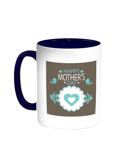 Happy Mother's Day Printed Coffee Mug Blue/White 11ounce
