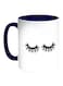 Eyelashes Printed Coffee Mug White/Blue 11ounce