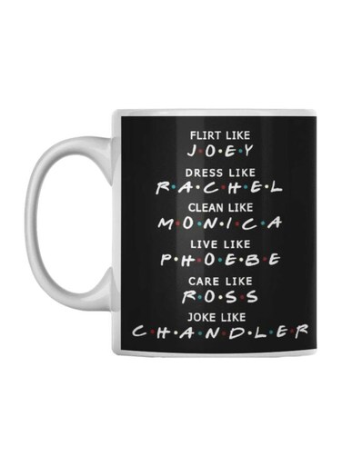 Friends Quote Printed Mug White/Black/Blue 350ml