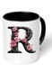 RYN&reg; Printed Ceramic Coffee Mug Gift for Coffee and Tea Lovers 11 Oz alphabet R