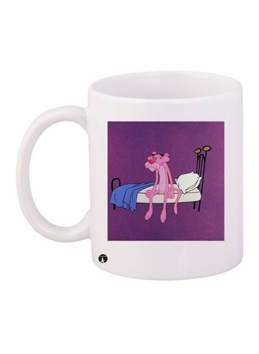 Cartoon Printed Coffee Mug White/Purple/Pink 11ounce