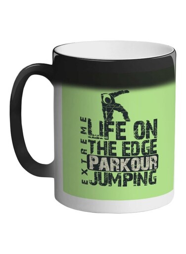 Life On The Edge Jumpin Printed Color Changing Coffee Mug Black 325ml