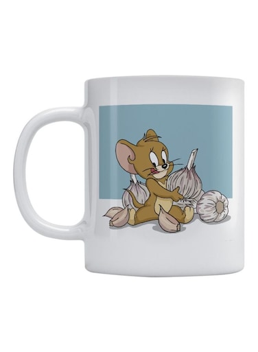 Jerry Printed Ceramic Mug White/Blue/Brown