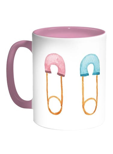 Baby Pin Printed Coffee Mug White/Pink 11ounce