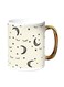 Moon And Stars Printed Coffee Mug Gold/Beige 11ounce