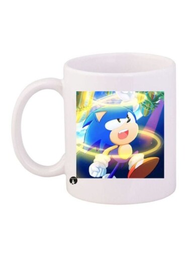 Sonic Printed Coffee Mug White/Blue/Beige