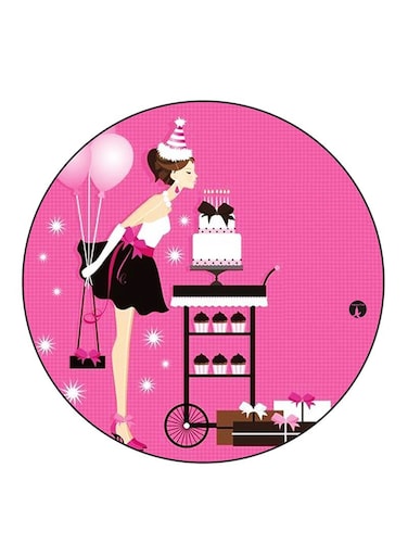 Girl Printed Fridge Magnet Multicolour
