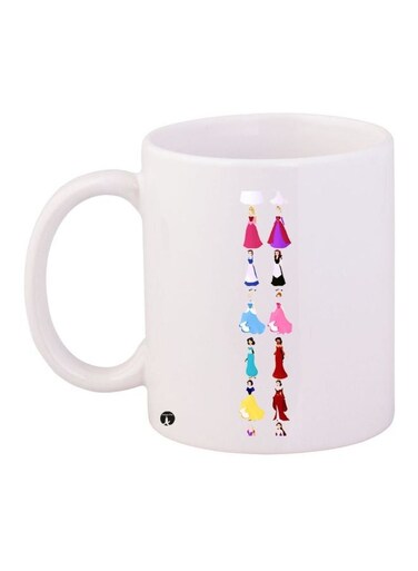 Printed Coffee Mug White/Pink/Blue 11ounce