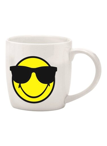 Smilie Printed Mug White/Yellow/Black