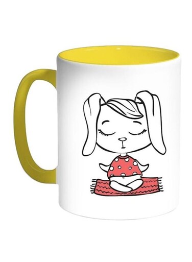 Cartoon Printed Coffee Mug White/Yellow/Black