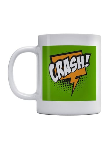 Crash Printed Mug White/Green/Yellow