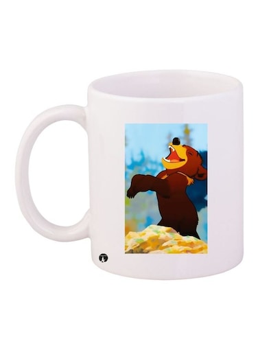 Koda Brother Bear Printed Coffee Mug White/Blue/Brown 11ounce