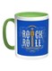Rock And Roll Printed Coffee Mug Blue/White/Green 11ounce