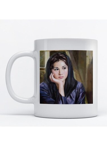 Faten Hamama Printed Mug White/Blue/Brown