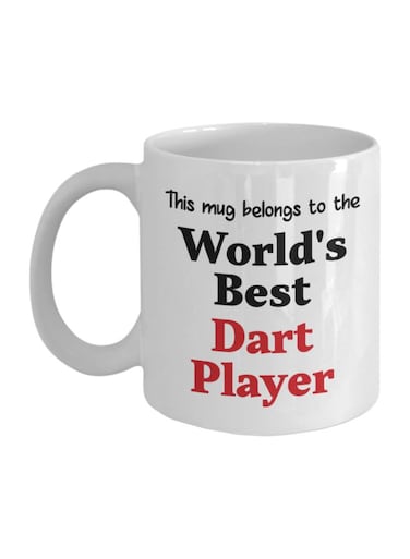 World's Best Dart Player Printed Ceramic Coffee Mug White/Black/Red