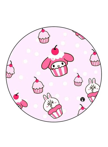 Rabbits Printed Fridge Magnet Round Multicolour