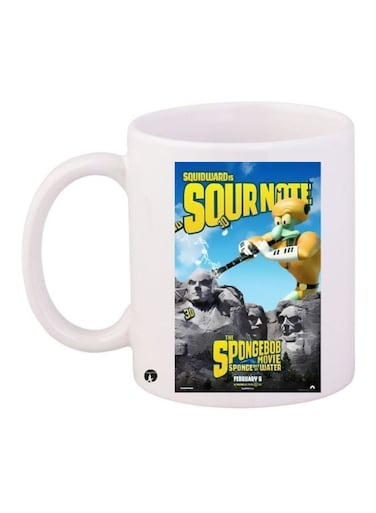 The SpongeBob Movie: Sponge Out Of Water Printed Coffee Mug White/Blue/Grey 11ounce