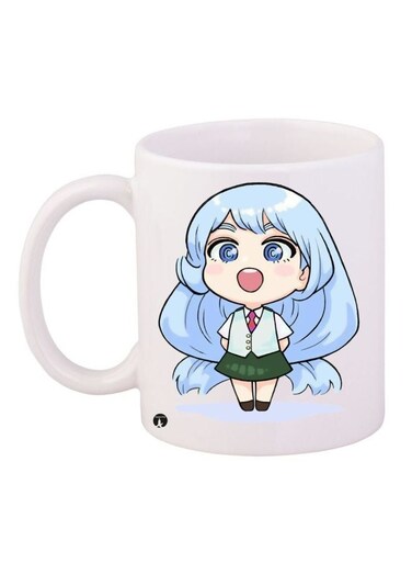 Anime Printed Coffee Mug White/Blue/Green 11ounce