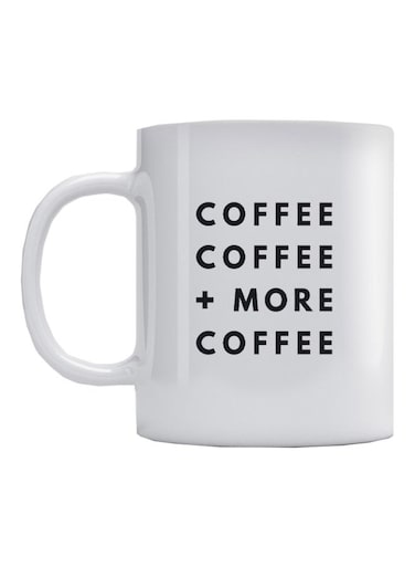 More Coffee Printed Mug White/Black