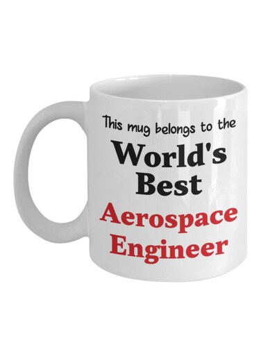 World's Best Aerospace Engineer Printed Coffee Mug White/Black/Red