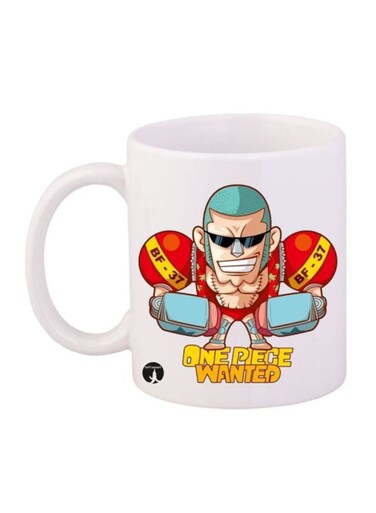 Anime One Piece Printed Mug White/Red/Green 12ounce