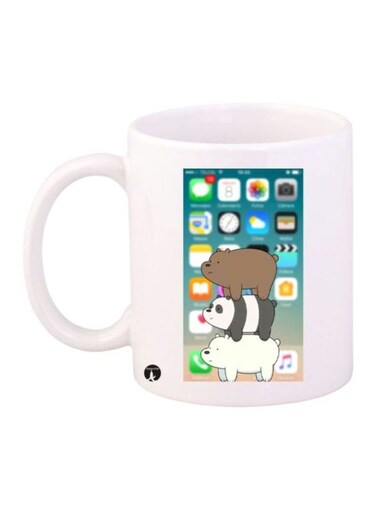 We Bare Bears Printed Mug White/Grey/Brown