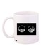 Glass Printed Ceramic Coffee Mug White/Black 11ounce