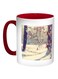 Cotton Tree Printed Coffee Mug Red/White/Brown 11ounce
