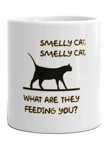 Friends Smiley Cat Printed Mug White/Black