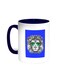 A Lion Wearing Glasses Printed Coffee Mug Blue/White 11ounce