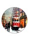 Vintage Art Printed Fridge Magnet Round Multicolour