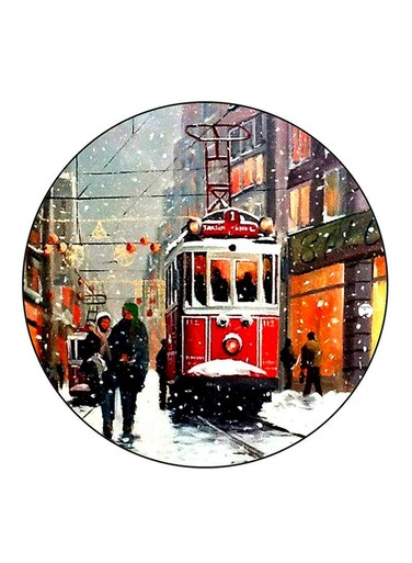 Vintage Art Printed Fridge Magnet Round Multicolour