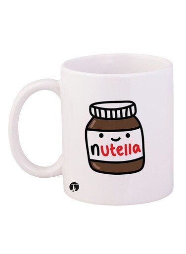 Nutella Drawing Printed Mug White/Brown/Red 11ounce