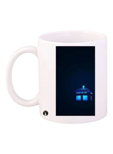 Doctor Who Printed Mug White/Blue Standard Size