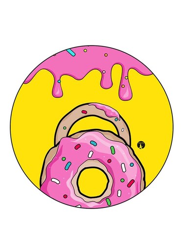 Donut Printed Fridge Magnet Multicolour